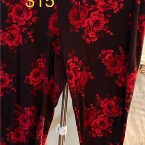 Torrid Black and Red Floral Leggings